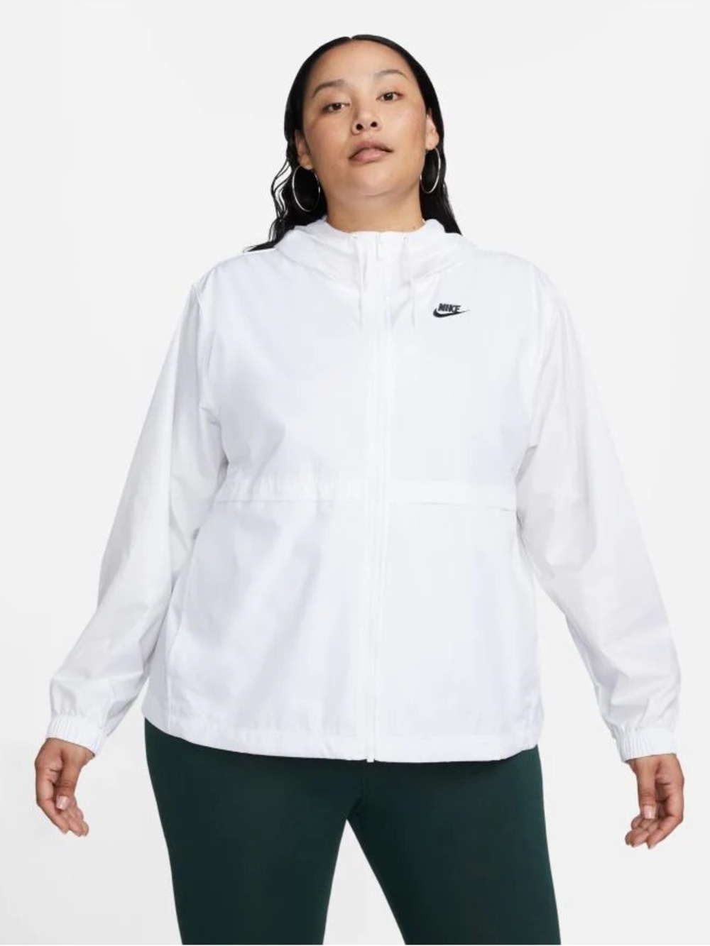 Nike White Hooded Windbreaker Sportswear Jacket